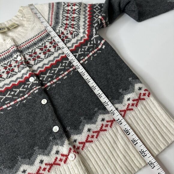 B Moss Lambswool Angora Cardigan Sweater Sz M Fair Isle Nordic Winter Vtg 90s - Picture 8 of 11